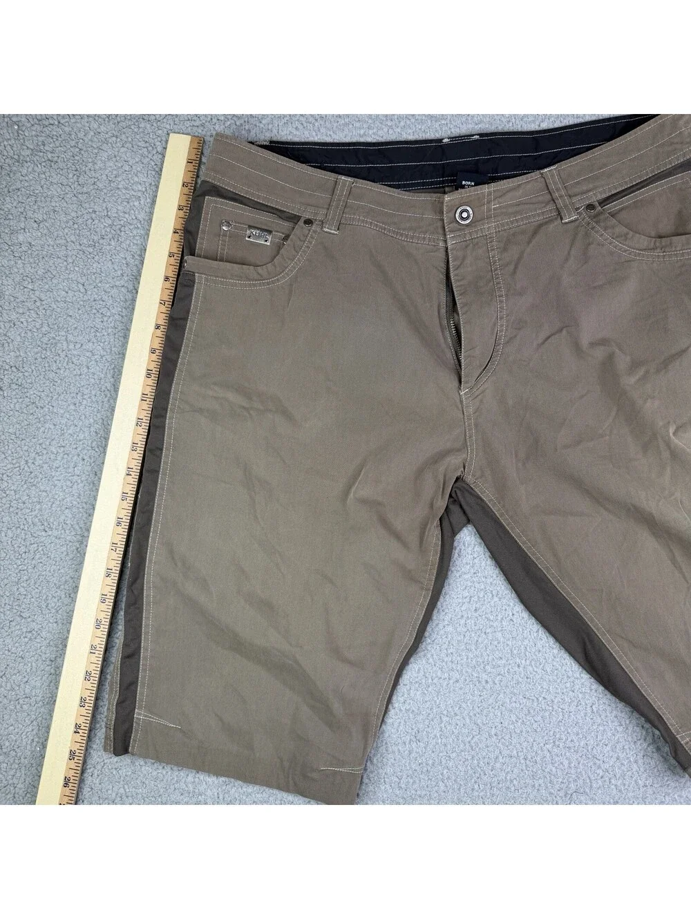 Kuhl Radikl Hiking Shorts Stretch Gorpcore 40x14 Mens Brown (Read Description!)